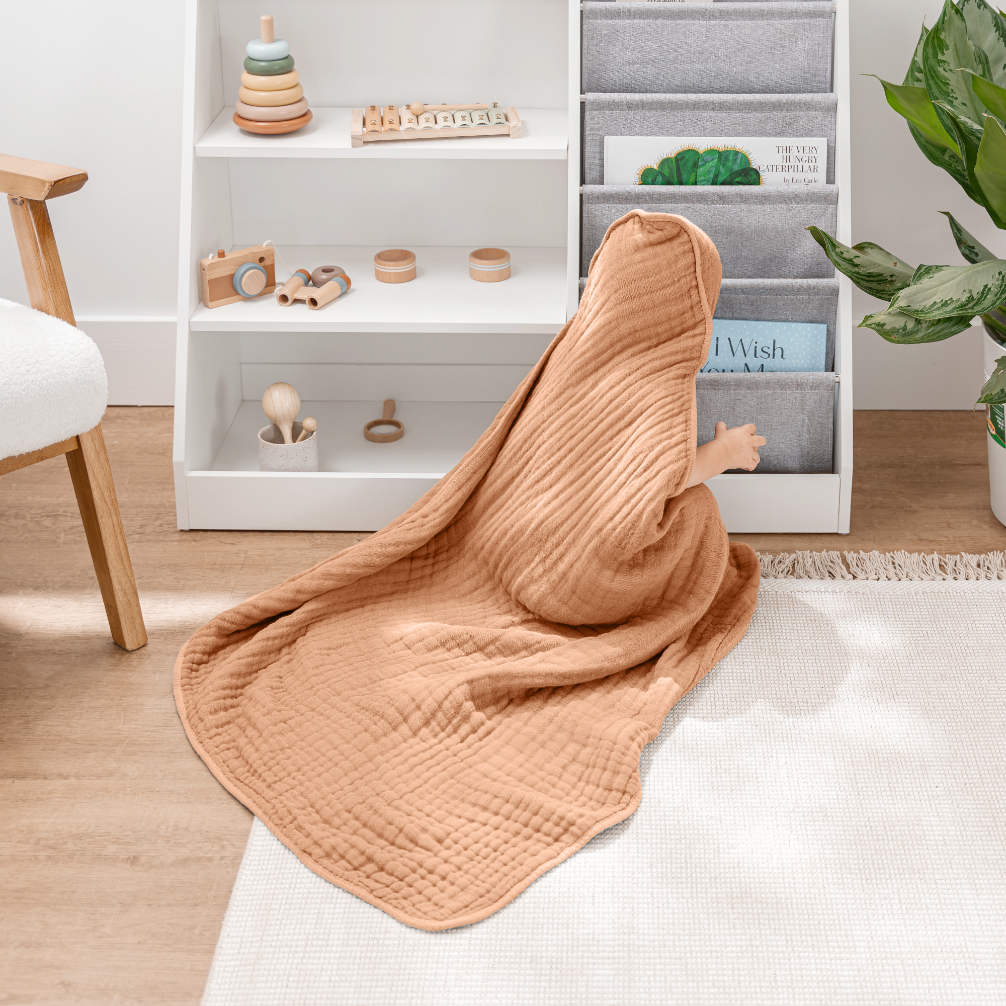 Baby Hooded Towels 6 Layer Muslin Cotton Towels (2 Pack)