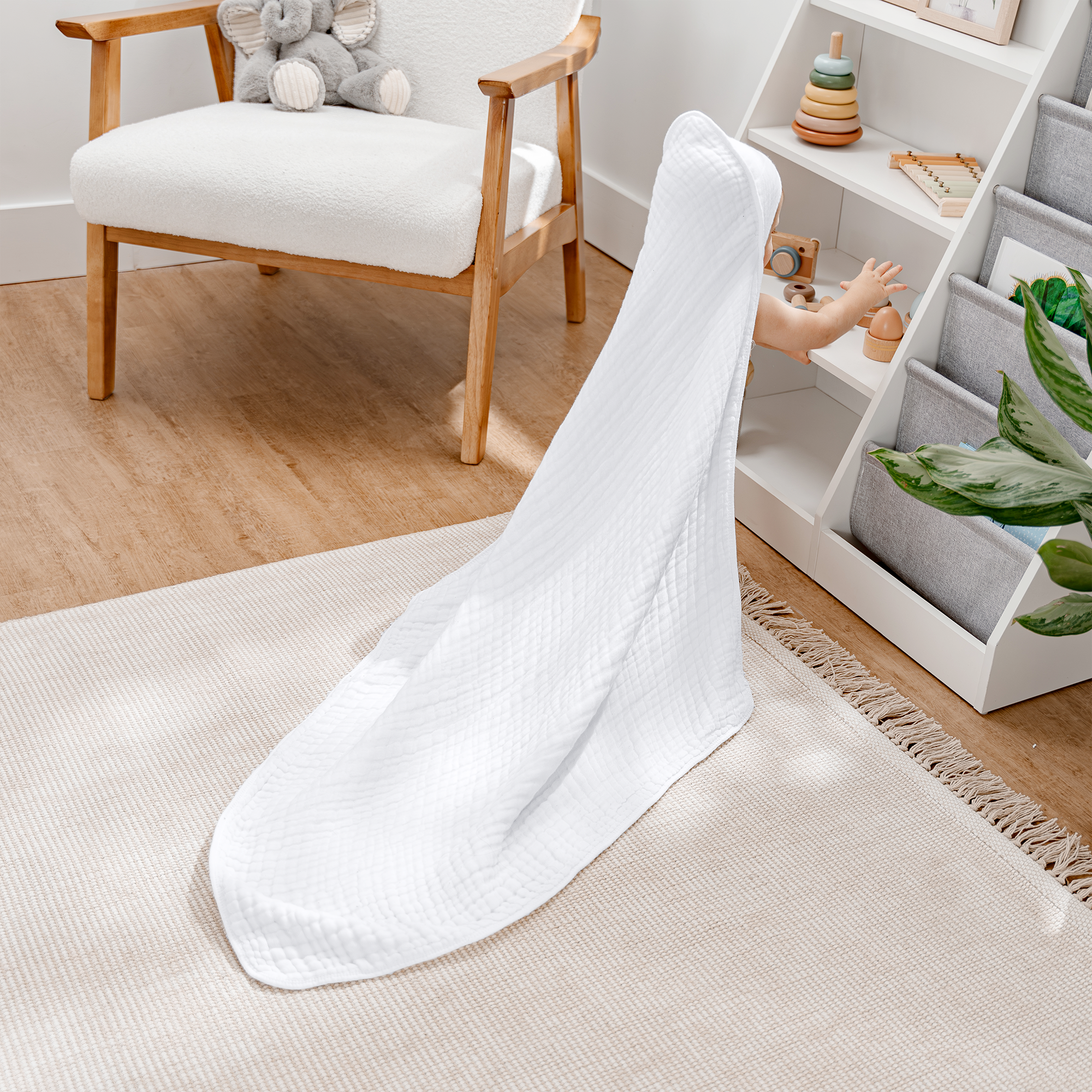 Baby Hooded Towels 6 Layer Muslin Cotton Towels (2 Pack)