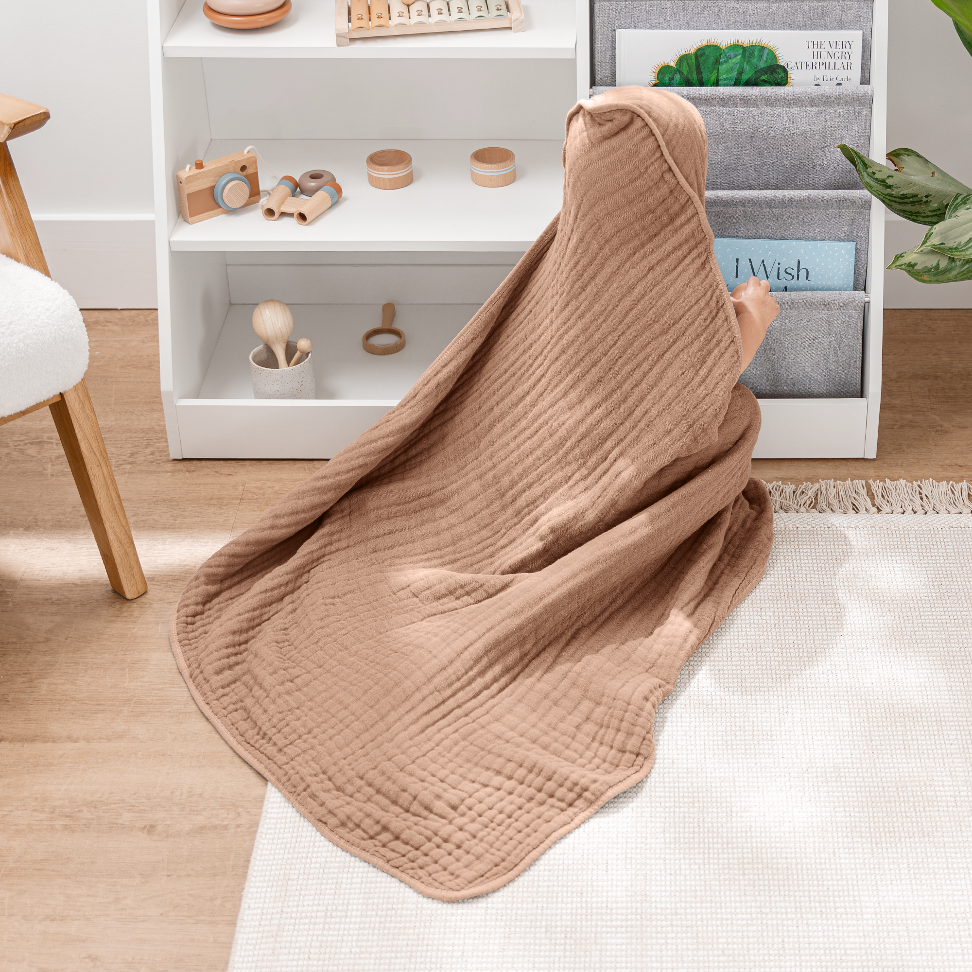 Baby Hooded Towels 6 Layer Muslin Cotton Towels (2 Pack)