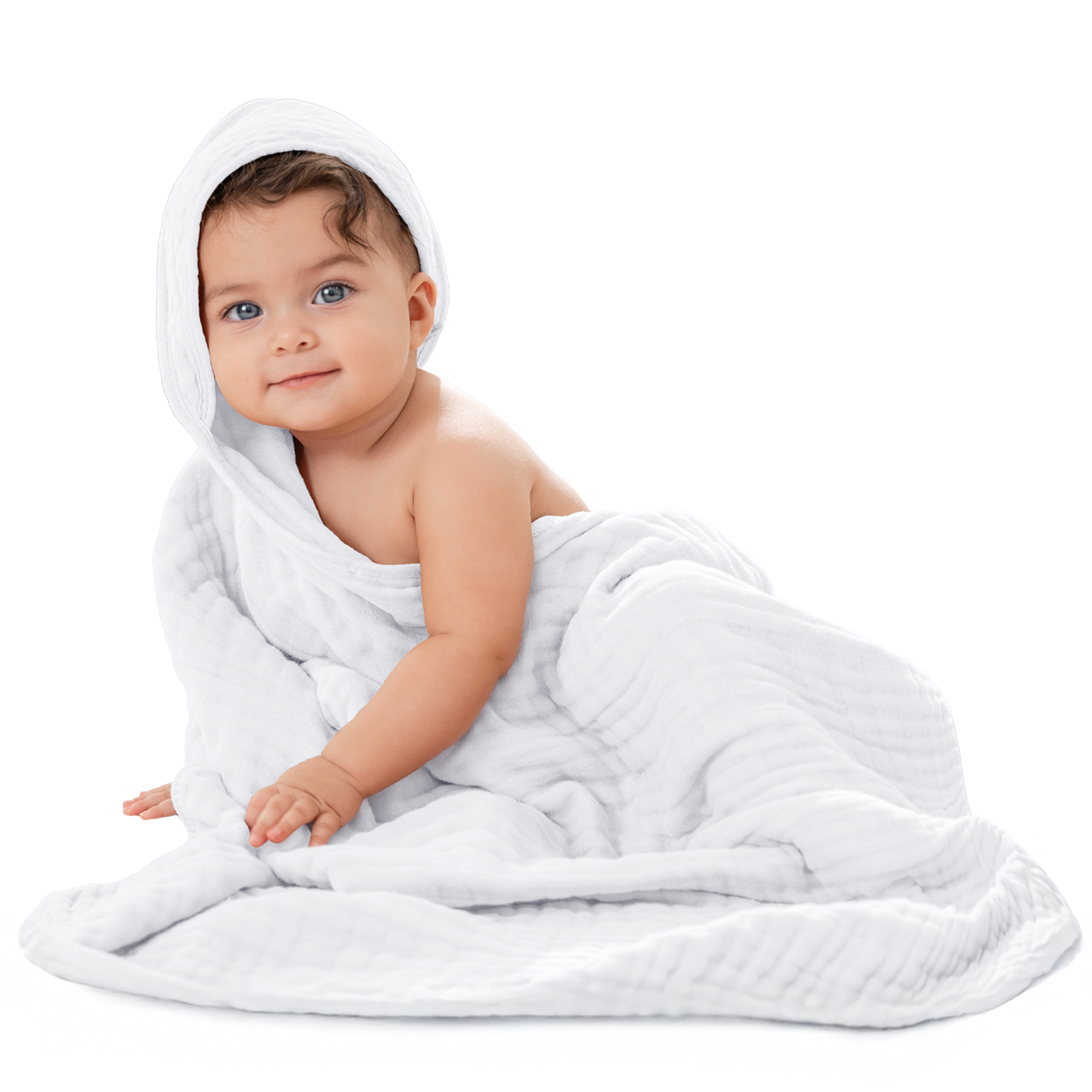 Baby Hooded Towels 6 Layer Muslin Cotton Towels (2 Pack)