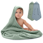Baby Hooded Towels 6 Layer Muslin Cotton Towels (2 Pack)